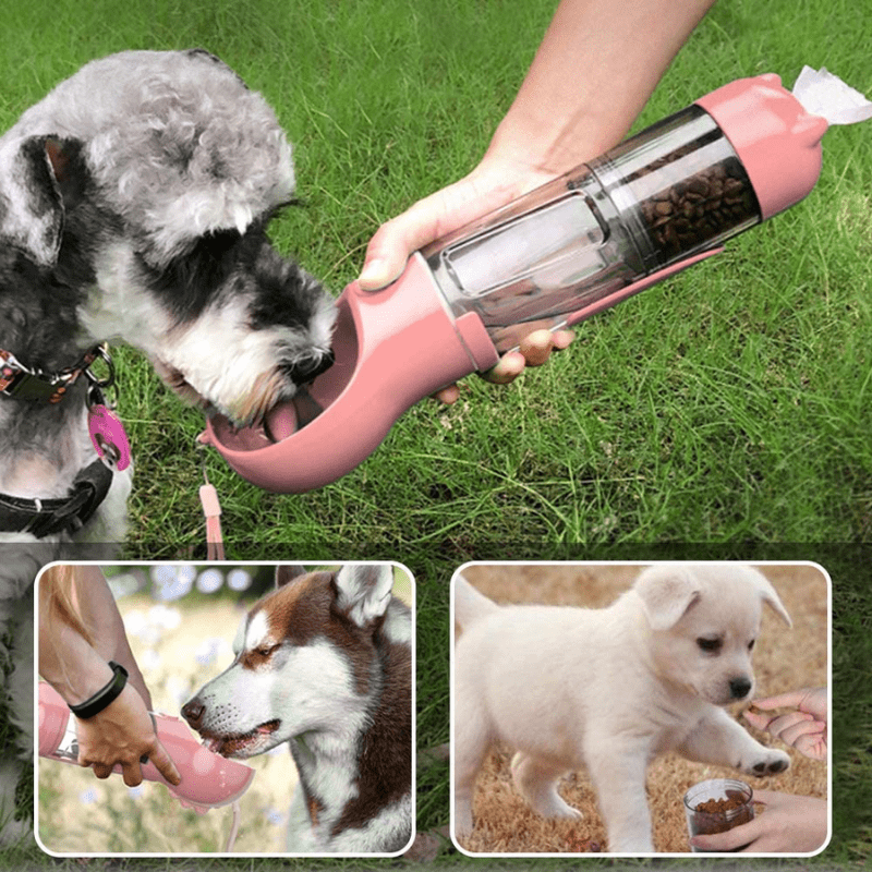 4 - in - 1 Portable Pet Water Bottle – Dispenser, Bowl & Food Storage - John&Dona