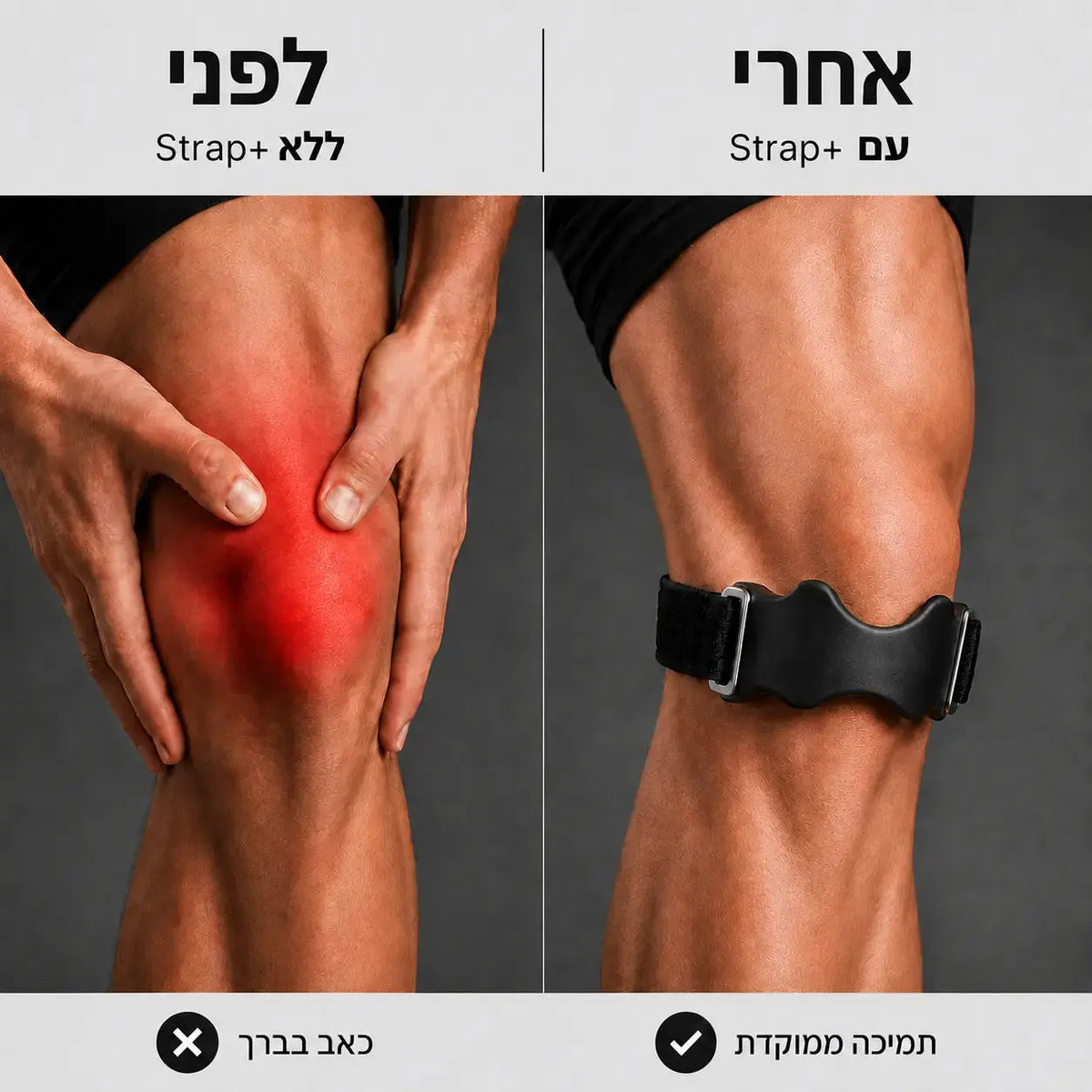 Strap+ רצועת לחץ לשמירה על ברכיים ללא כאבים John&Dona | החנות הרשמית גון&דונה