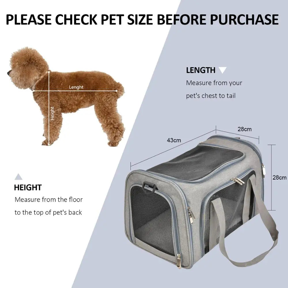 Soft-Sided Cat Carrier with Breathable Mesh & Cushioned Base