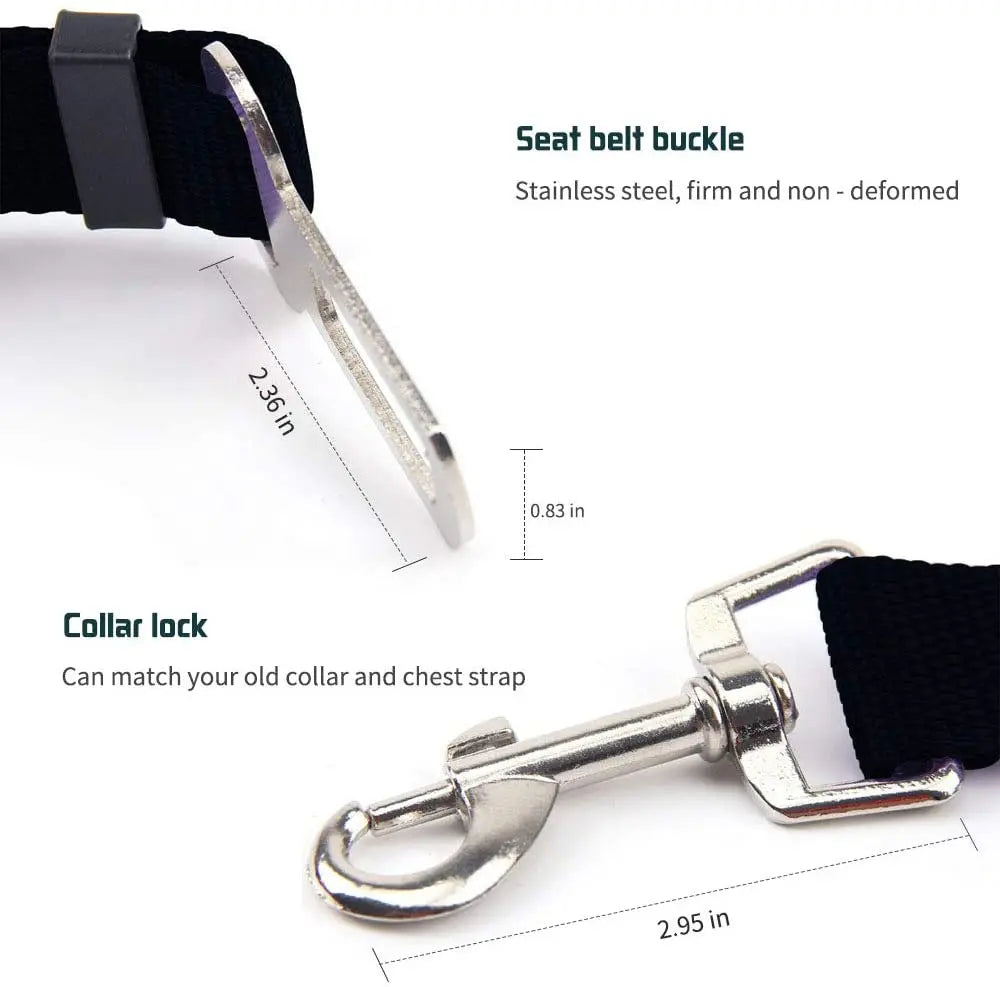 Heavy-Duty Dog Car Seat Belt – Durable & Tangle-Free Design.