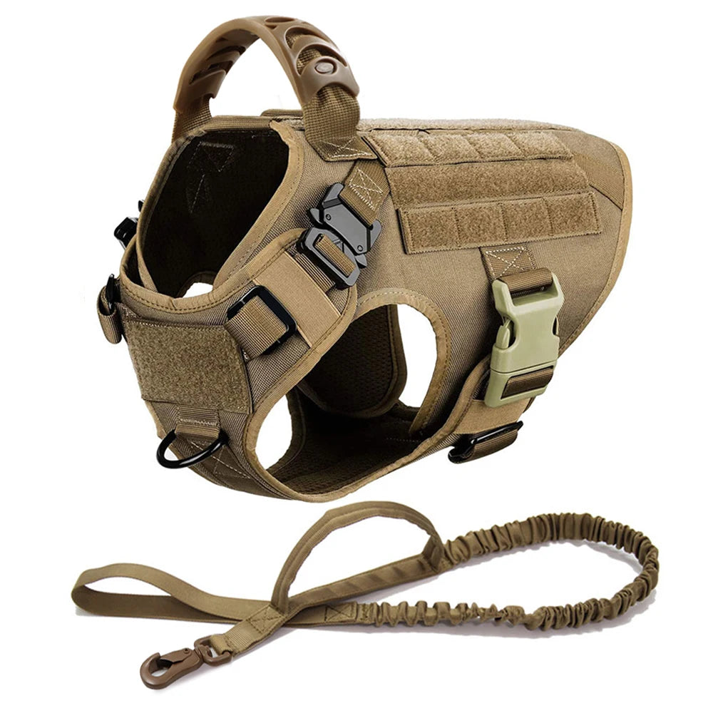 Tactical Dog Harness with Leash & Pouches – Heavy-Duty Vest for Medium & Large Dogs