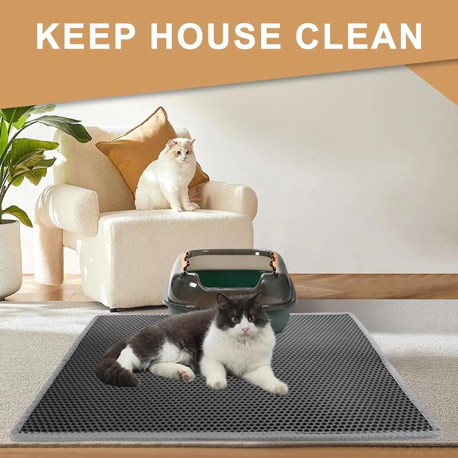 Honeycomb Cat Litter Mat – Catches Litter & Reduces Waste