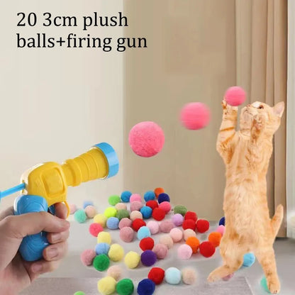 Interactive Cat Toy Gun – Launches Plush Balls for Fun Play