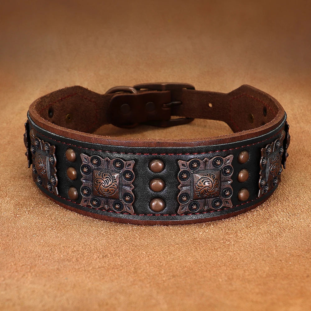 Heavy-Duty Leather Dog Collar – Stylish & Tough