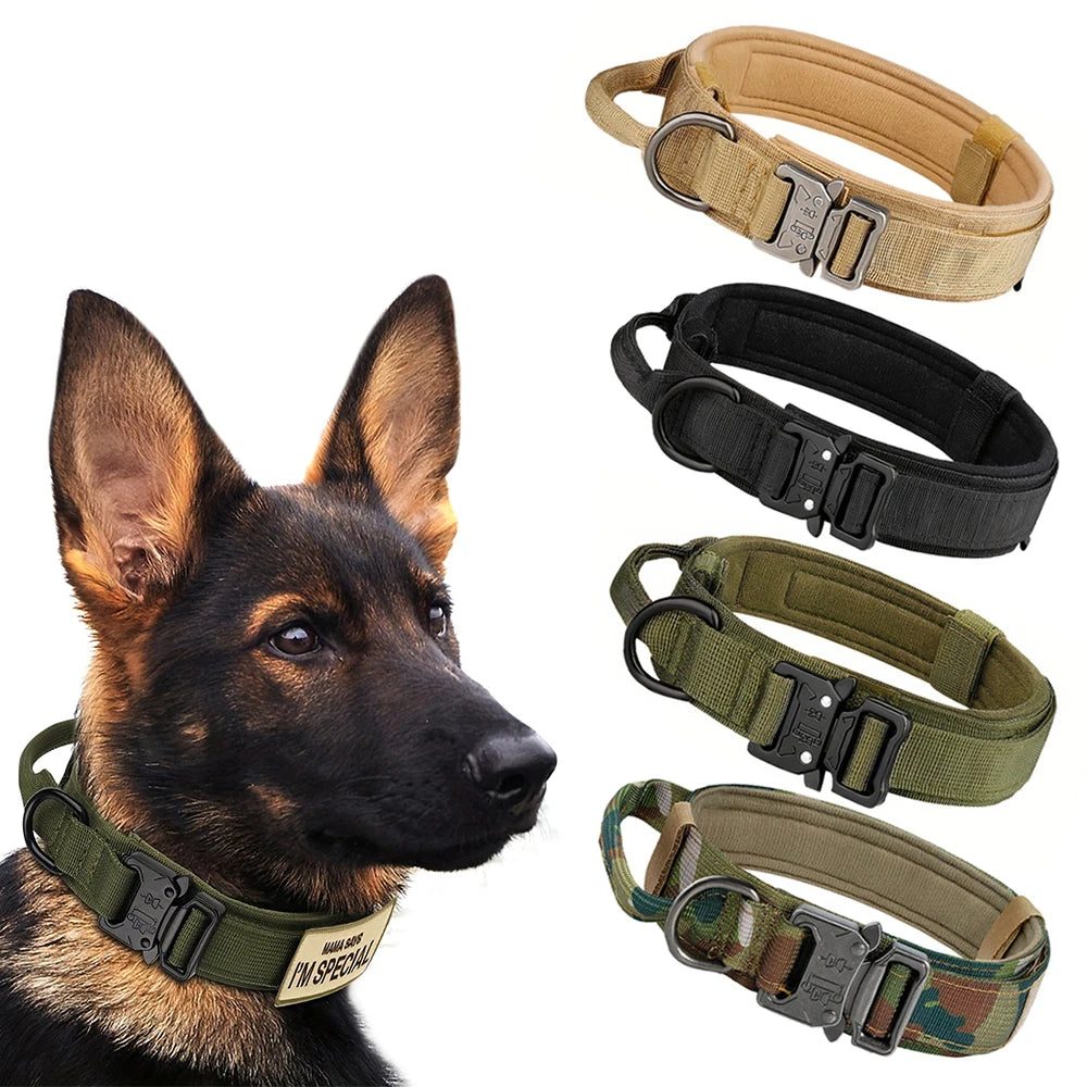 Adjustable Tactical Dog Training Collar & Leash Set – Heavy-Duty Design