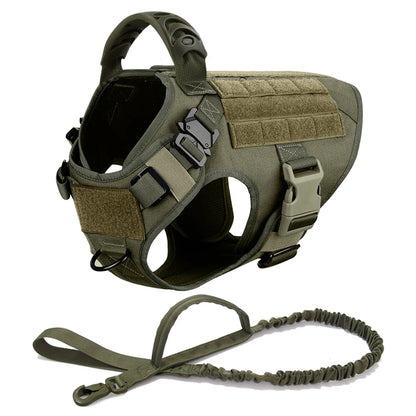 Tactical Dog Harness with Leash & Pouches – Heavy-Duty Vest for Medium & Large Dogs