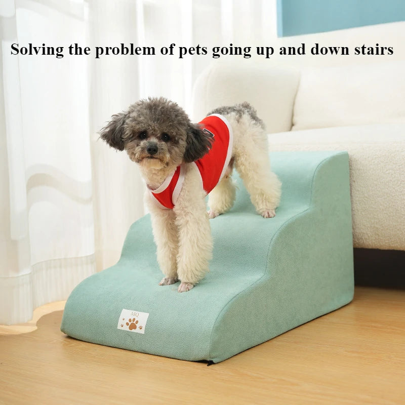 Soft Pet Stairs – Memory Foam Dog & Cat Ramp for Beds & Sofas