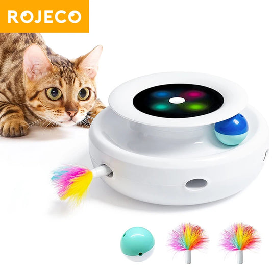 2-in-1 Smart Cat Toy – Automatic Interactive Feather & Ball