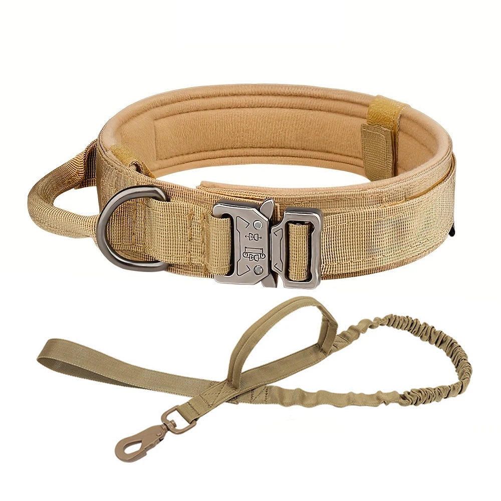 Military-Style Dog Collar & Leash Set – Built for Strength