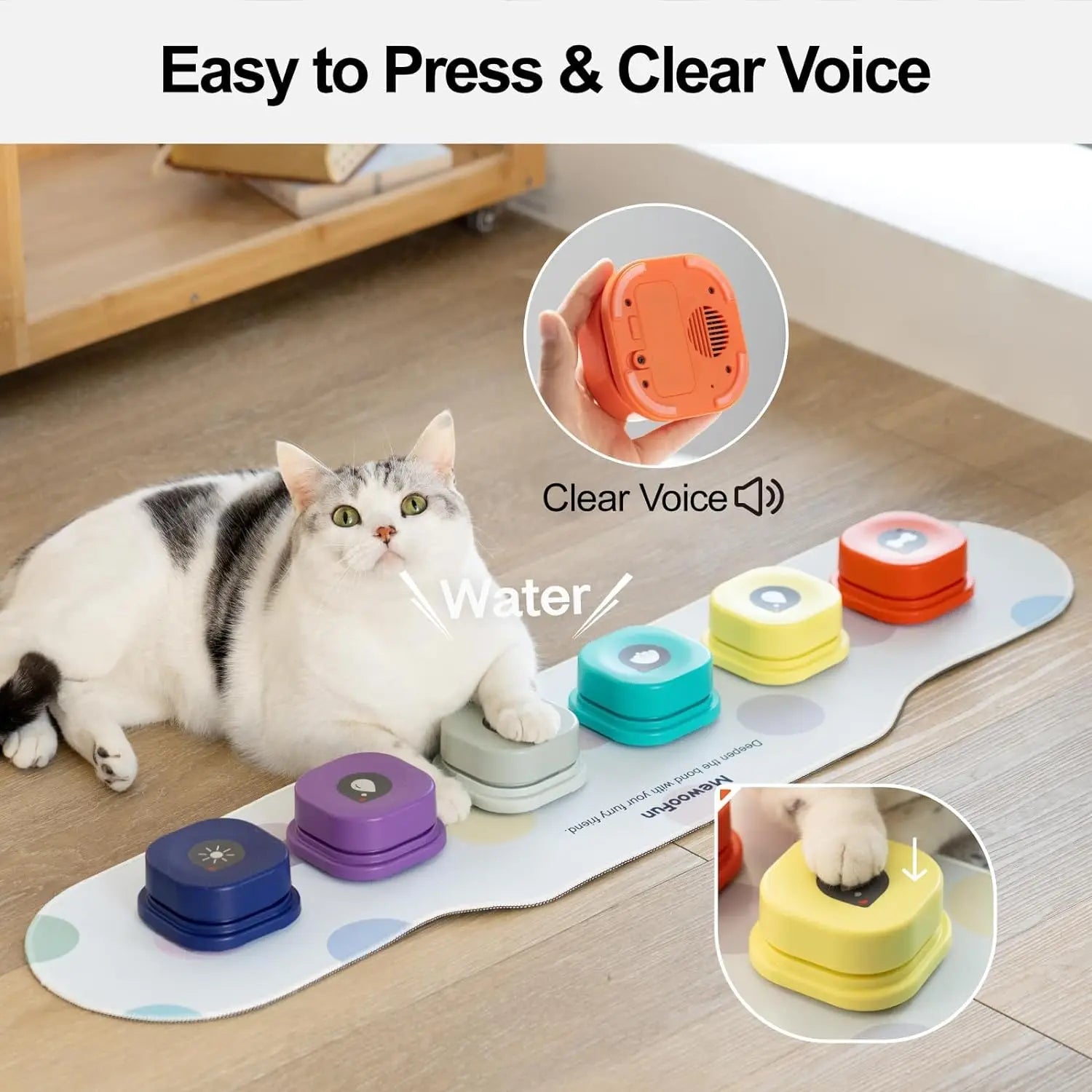 Dog Communication Buttons with Mat – Easy to Press & Use