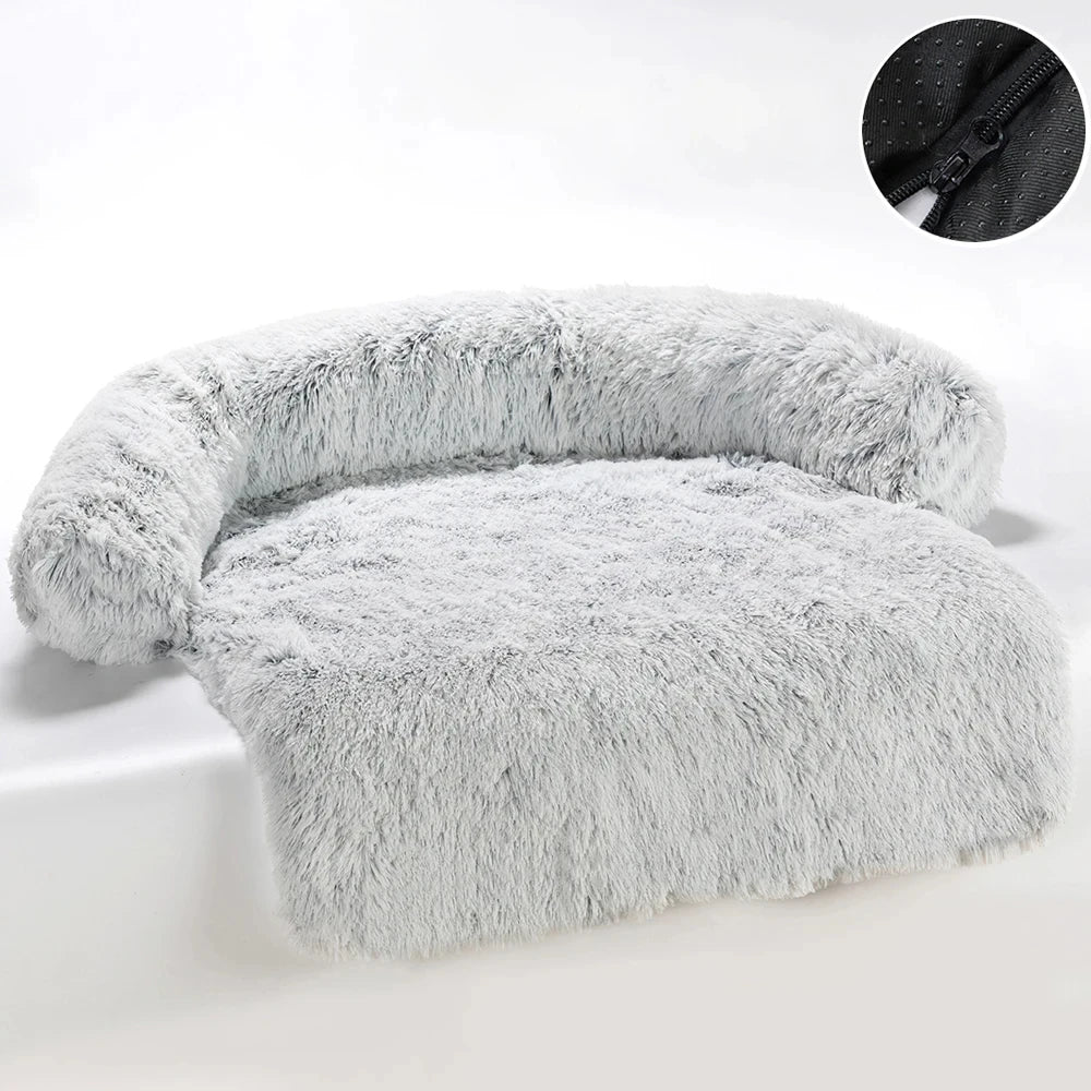 Calming Dog Bed – Plush, Washable & Furniture - Protecting Sofa Mat - John&Dona