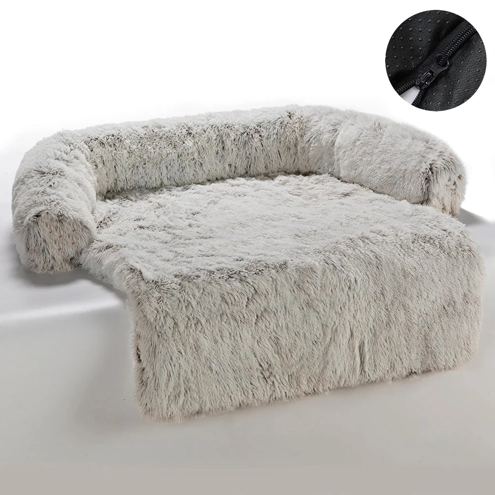 Calming Dog Bed – Plush, Washable & Furniture - Protecting Sofa Mat - John&Dona