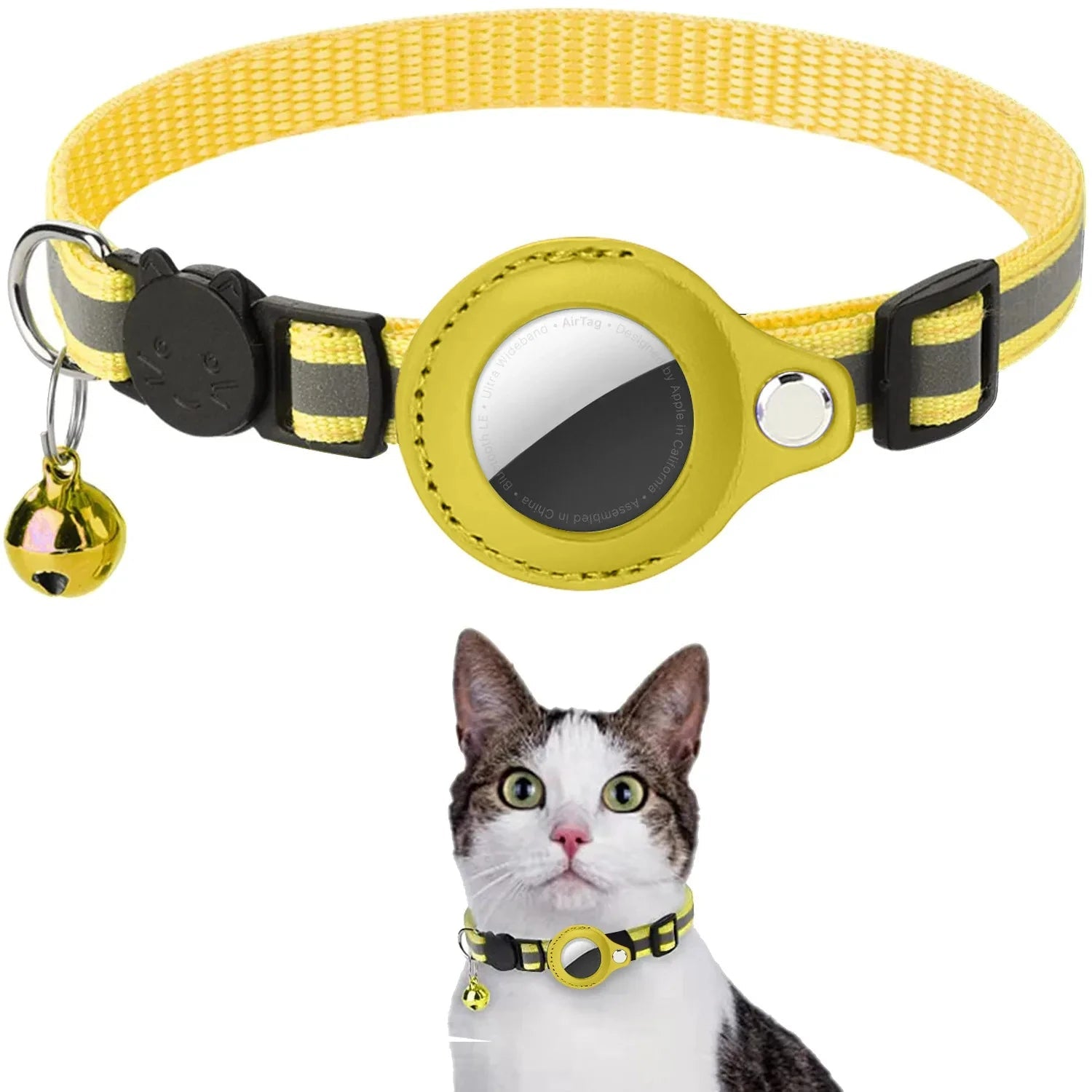 Cat AirTag Collar – Reflective, Adjustable & Breakaway Design - John&Dona