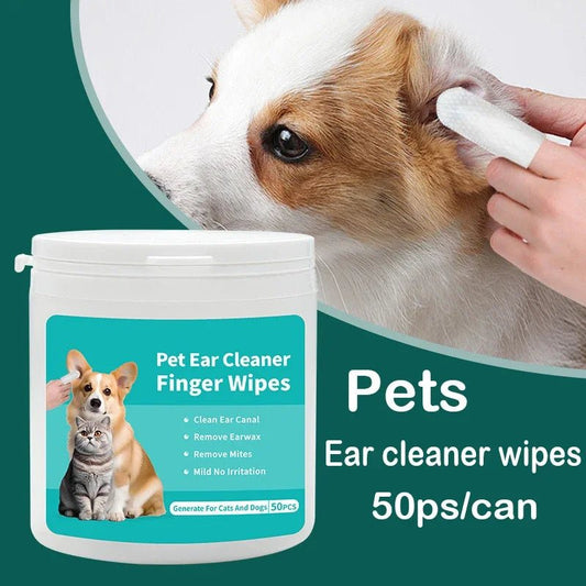 Pet Ear Cleaning Wipes (50 PCS) – Gentle & Anti - Mite Formula - John&Dona